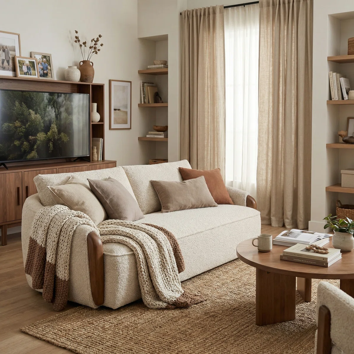 Aurelia Modern Organic Upholstered Sofa - Image 4