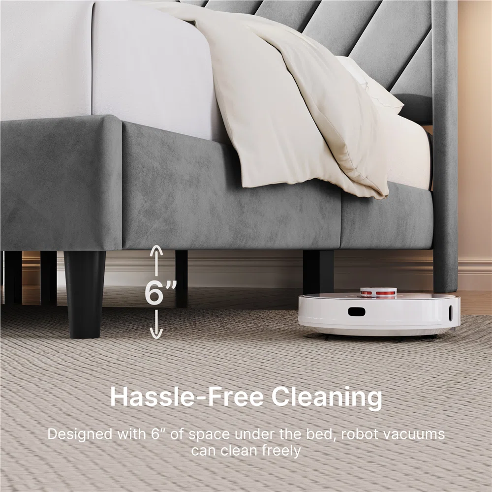 althea velvet wingback queen platform bed