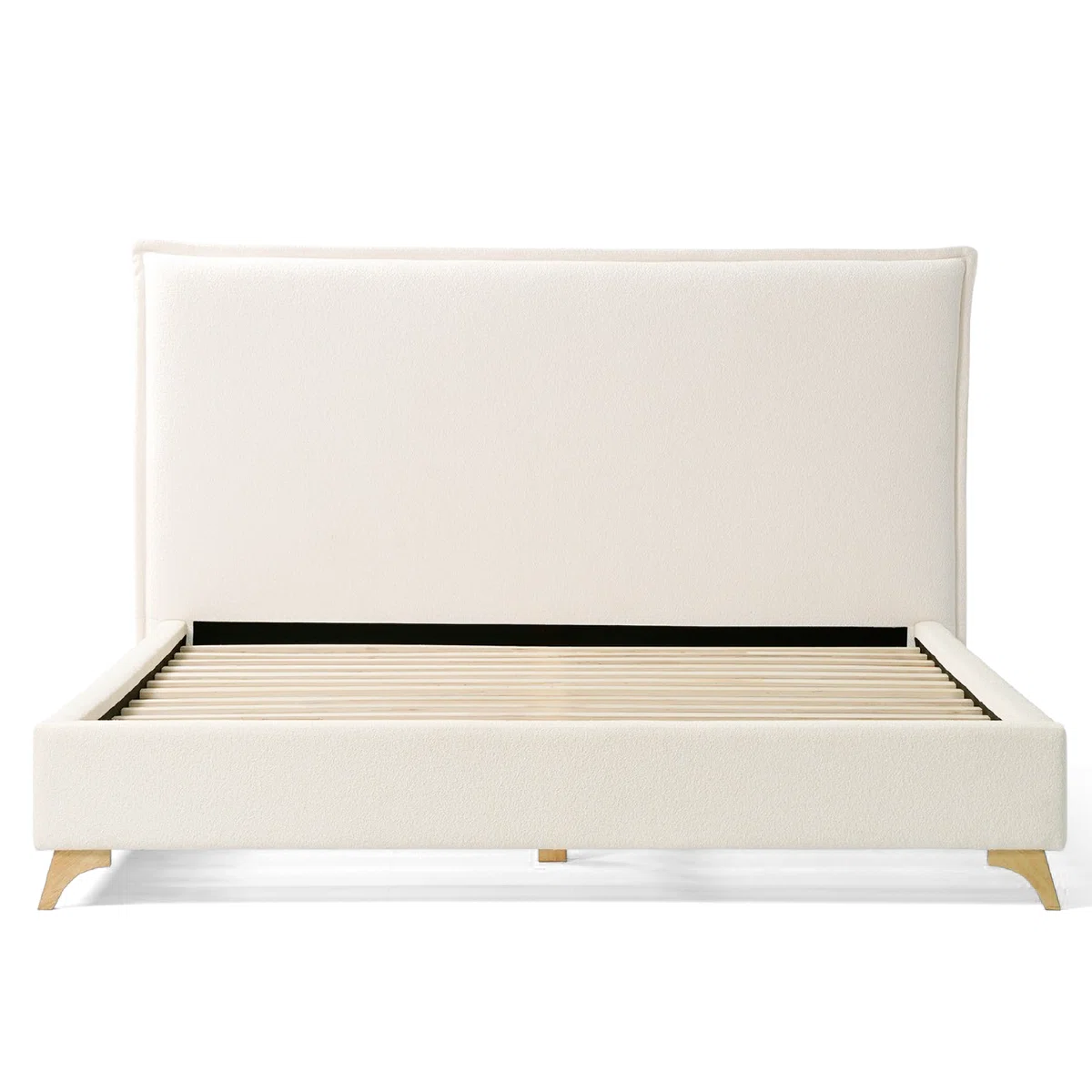 arden boucle flange edge queen bed