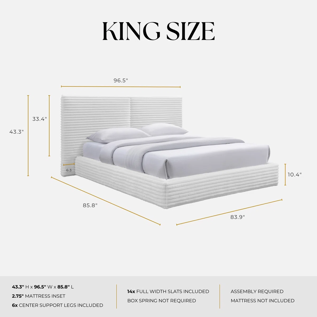 Arden Channel‑Tufted Upholstered Platform Bed