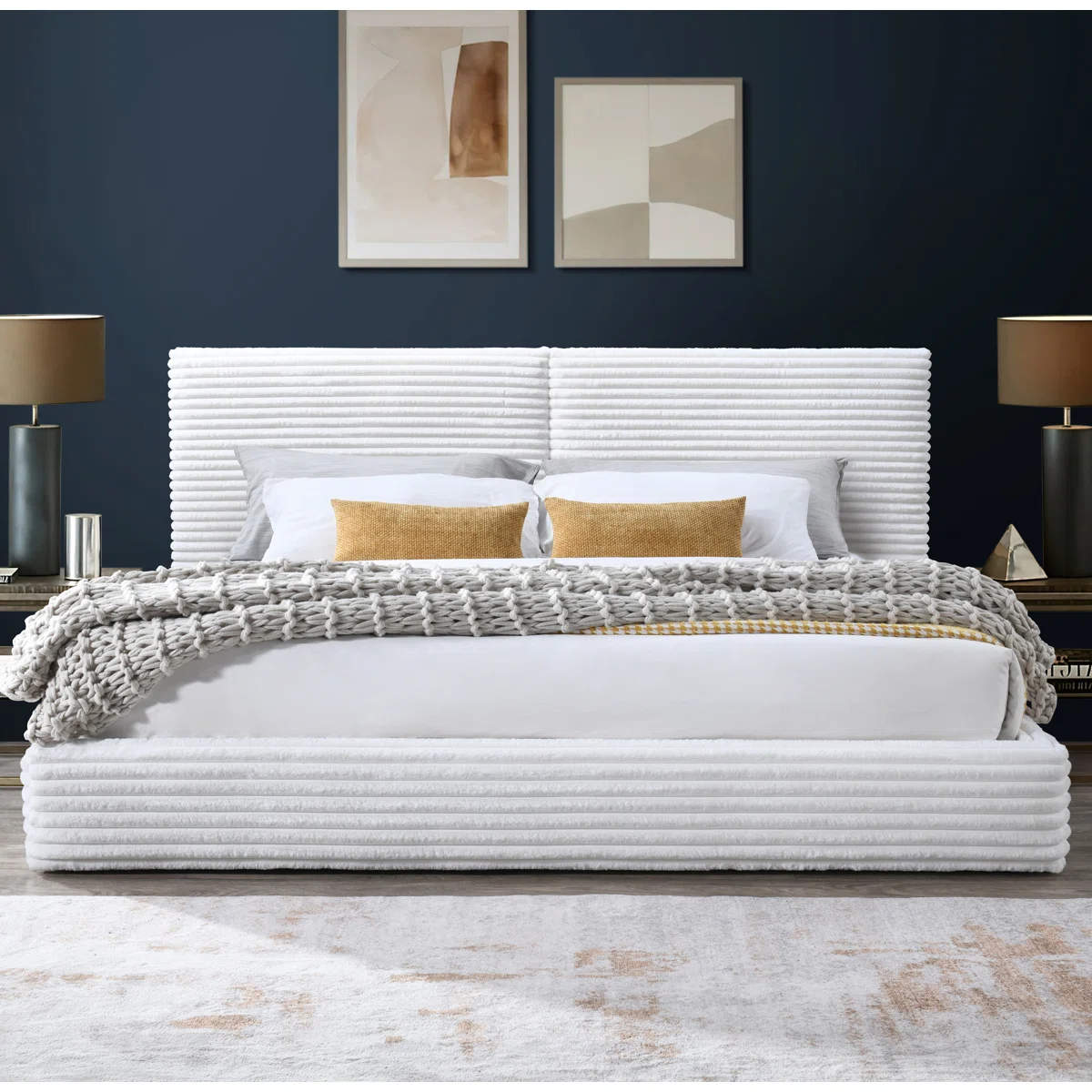 Arden Channel‑Tufted Upholstered Platform Bed