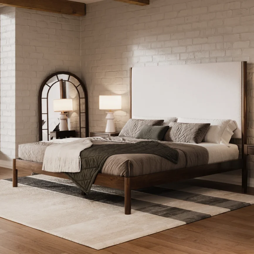 Ardin King Bouclé Headboard Bed