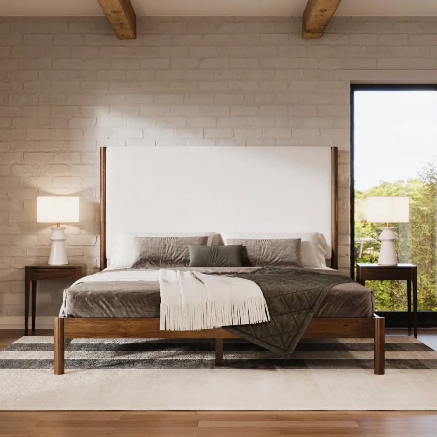 Ardin King Bouclé Headboard Bed