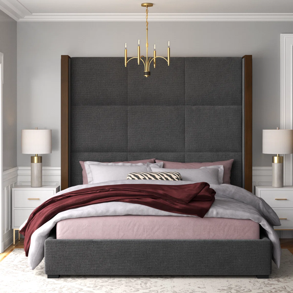 aurelia wingback upholstered bed king size
