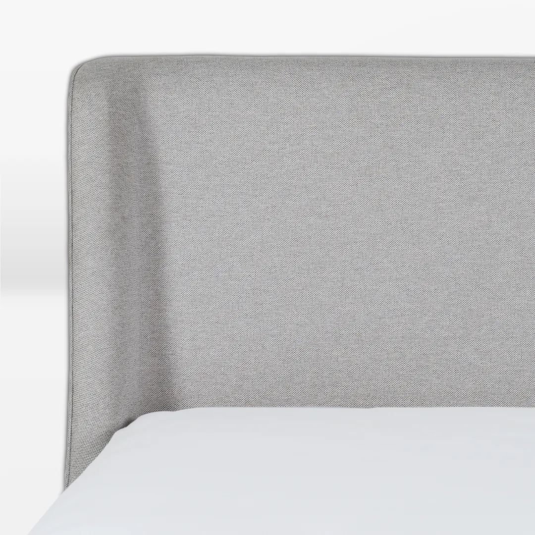 casilda winged upholstered single bed blue with solid wood frame