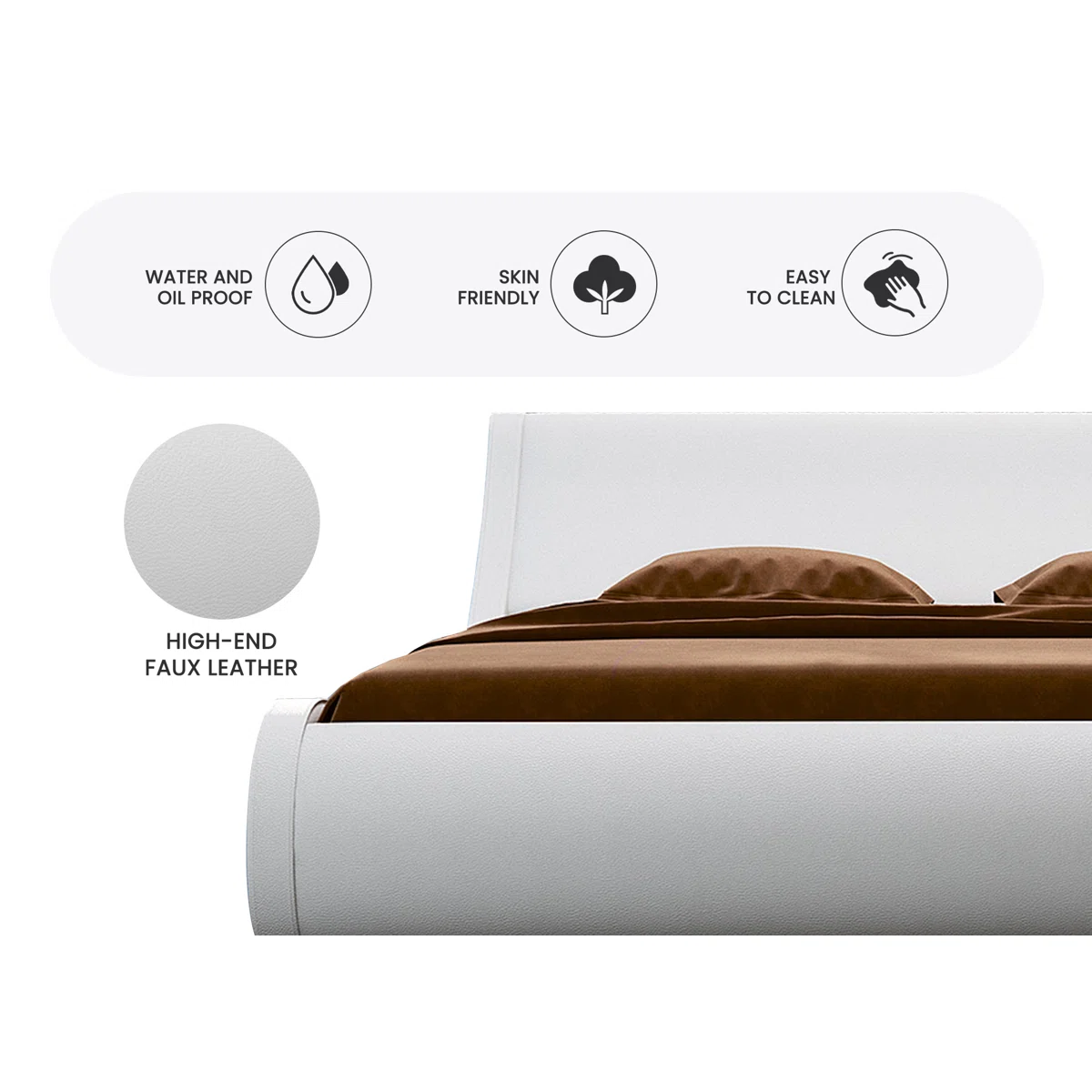 charilyn vegan leather king platform bed with adjustable headboard