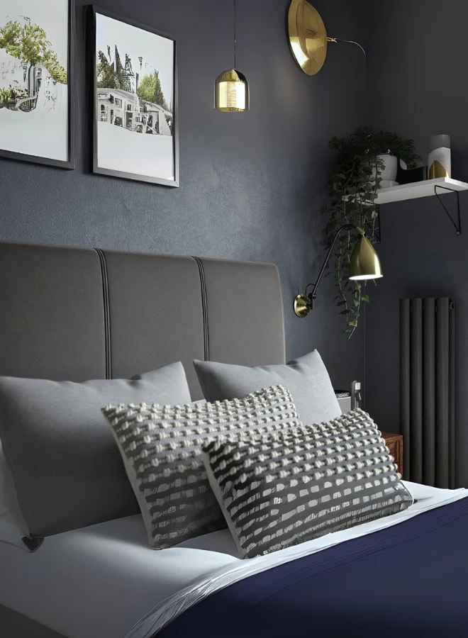 cloud nine upholstered bed with premium fabric headboard