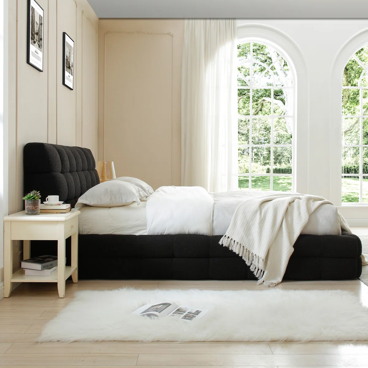 mattress ventilation, and eliminates the need for a box spring. Its minimalist silhouette with a touch of luxury makes it a timeless addition to both modern and classic interiors.