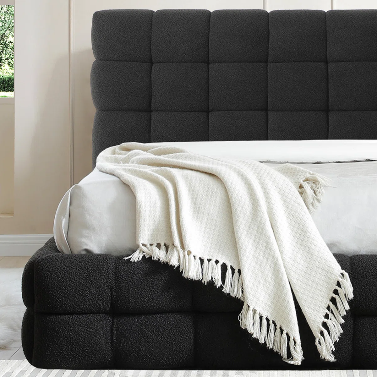 mattress ventilation, and eliminates the need for a box spring. Its minimalist silhouette with a touch of luxury makes it a timeless addition to both modern and classic interiors.