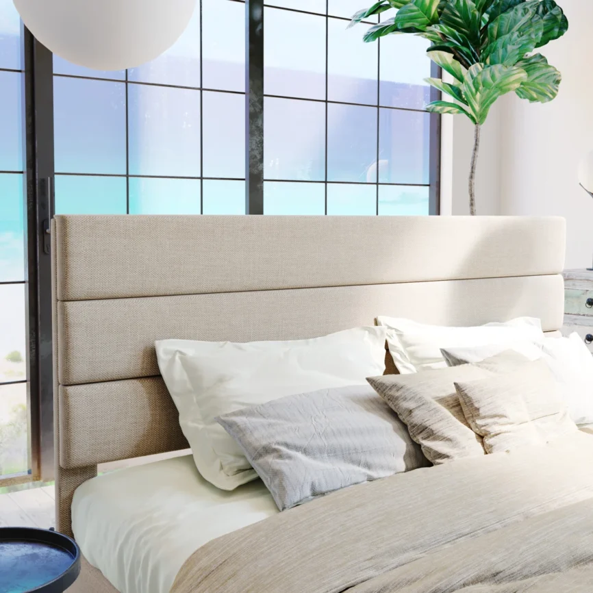 Upholstered in soft linen or velvet with dense foam padding, it delivers both comfort and longevity.