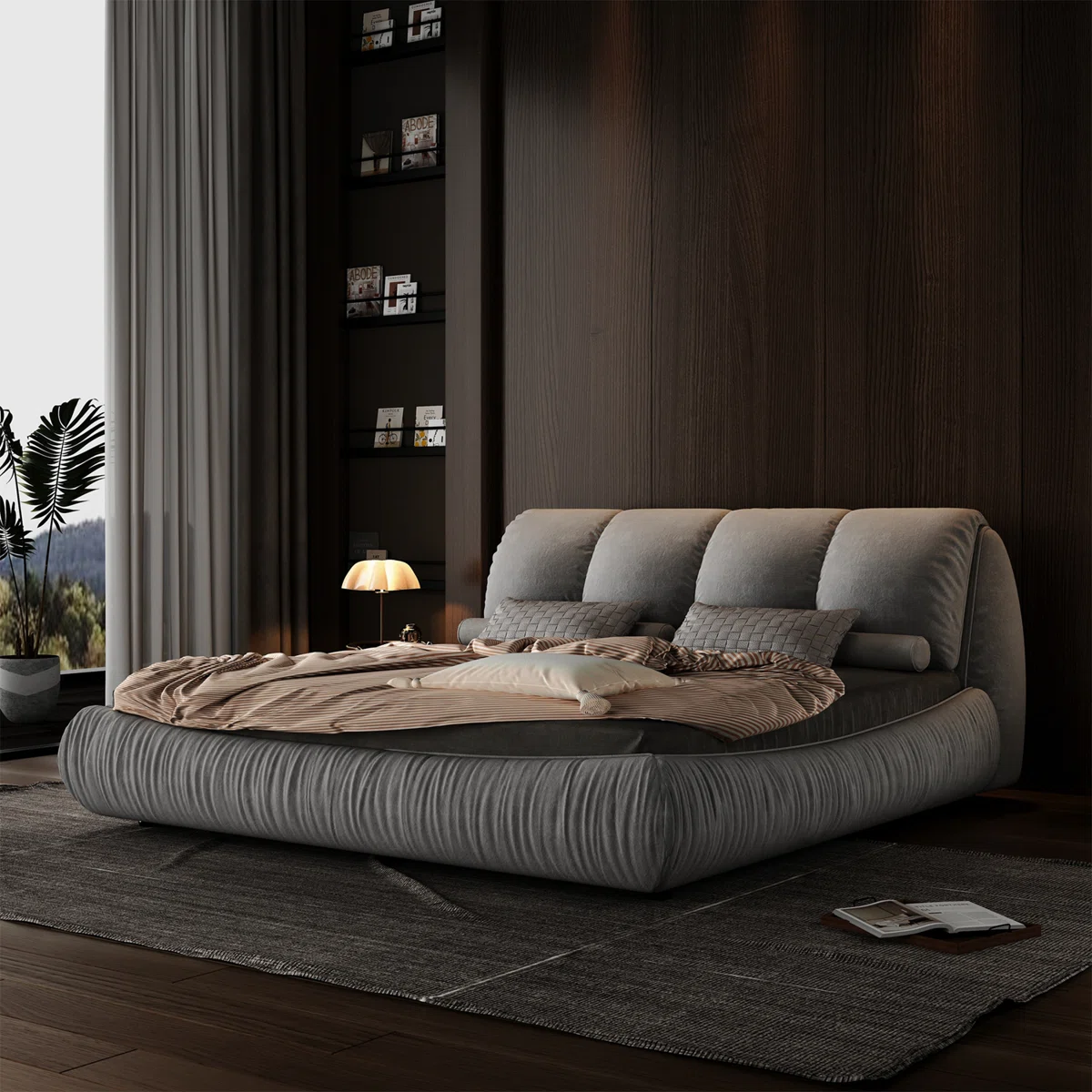 elysian oversized upholstered king platform bed