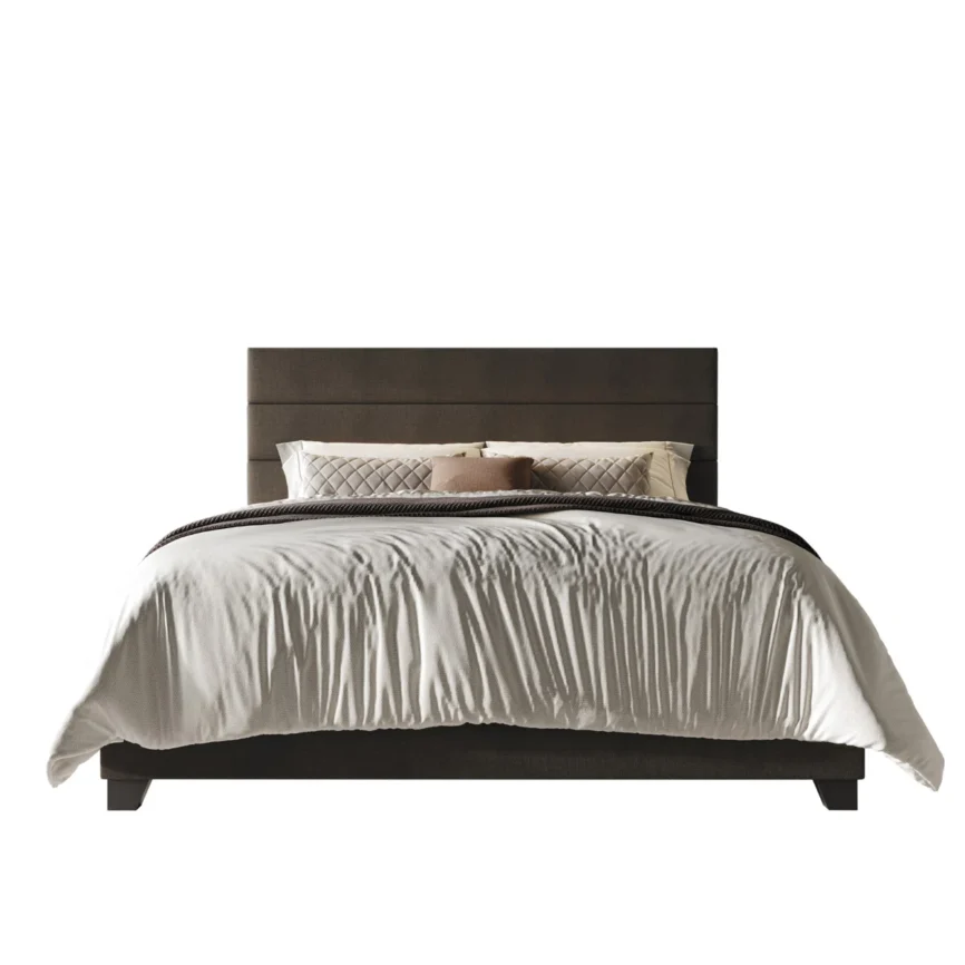 evelisse upholstered twin bed with channel tufted headboard