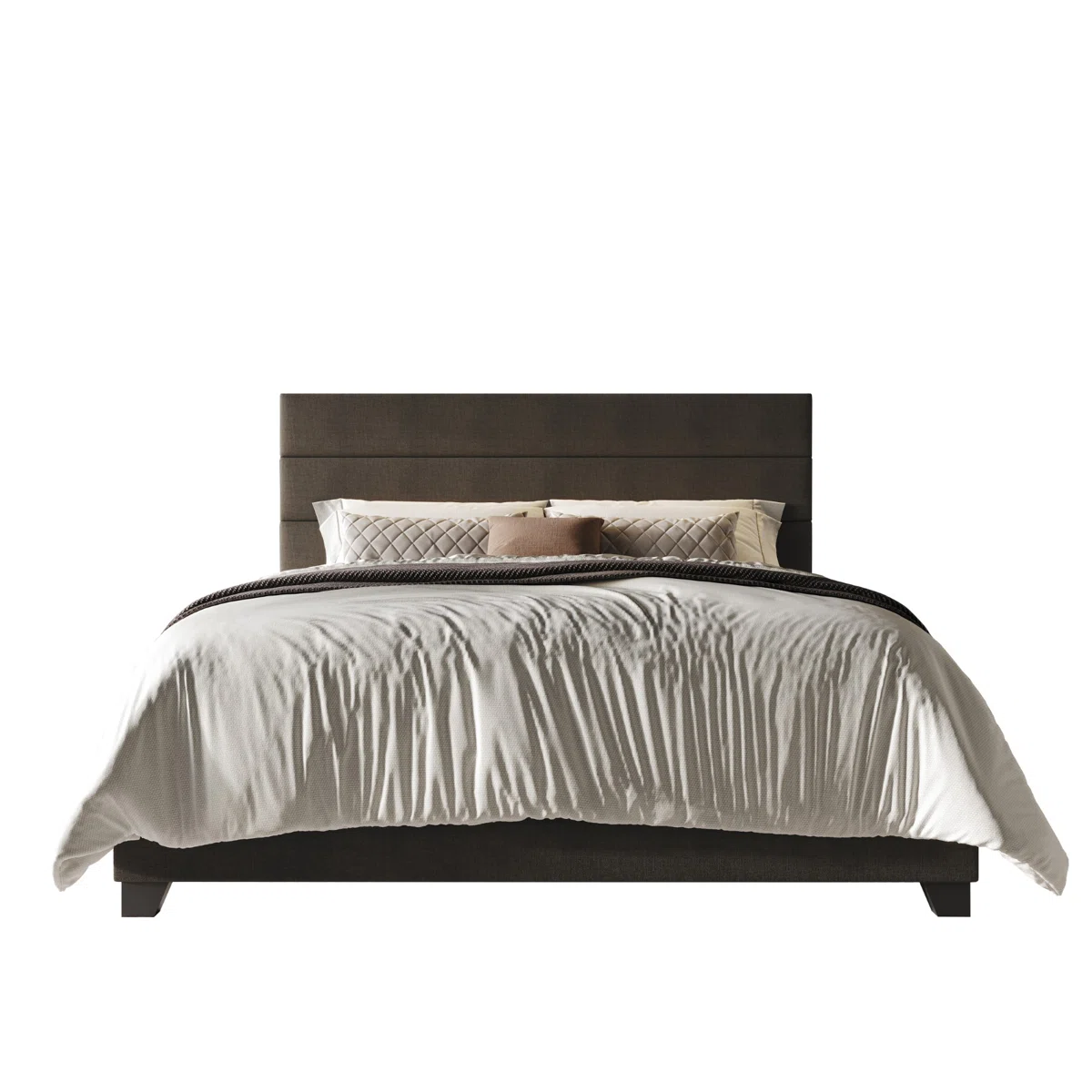 evelisse upholstered twin bed with channel tufted headboard
