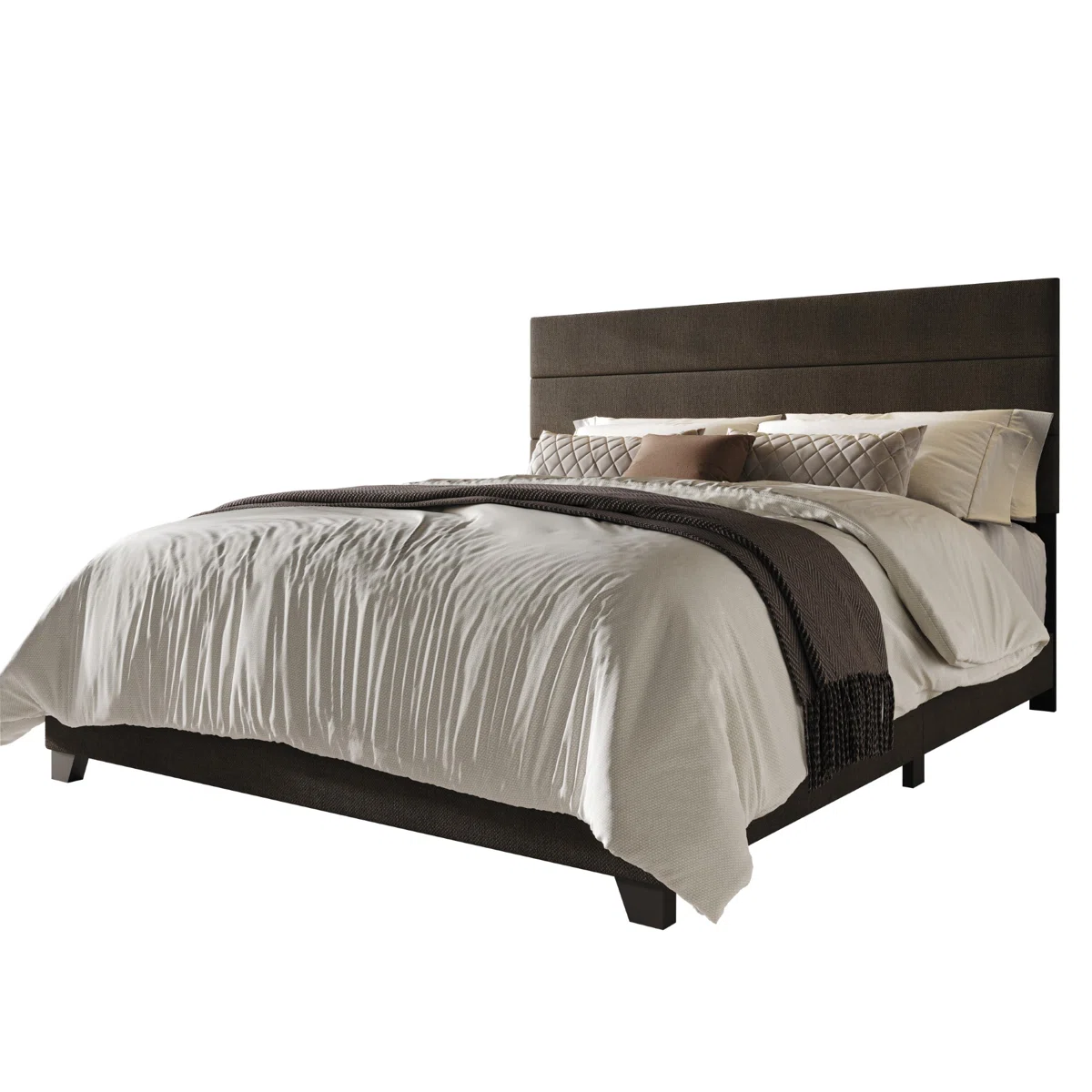 evelisse upholstered twin bed with channel tufted headboard