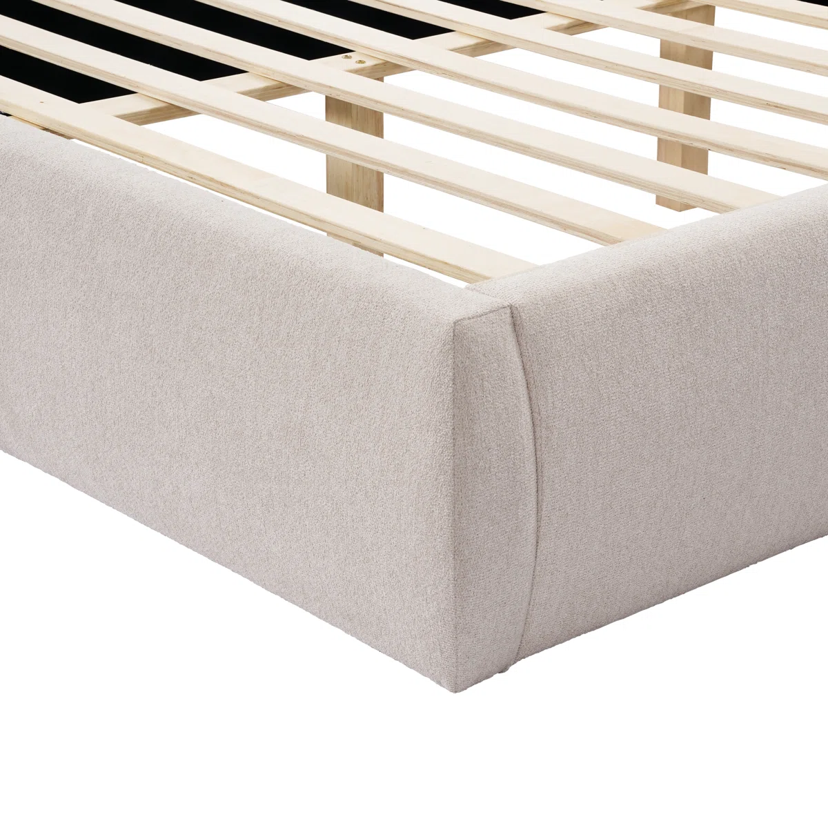 evelyn dove gray upholstered king platform bed with padded headboard