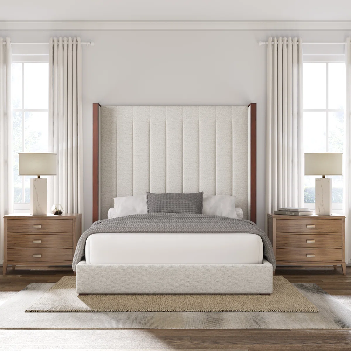 evelyn wingback upholstered bed king size