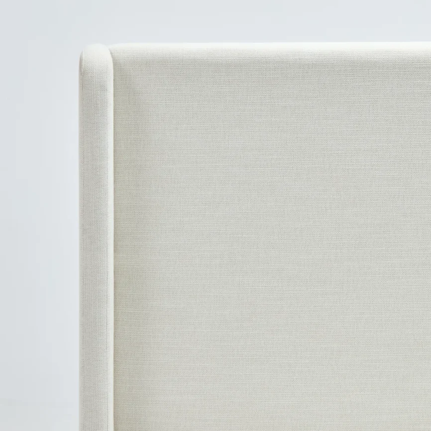 isla ivory chenille upholstered king wingback bed with tall headboard