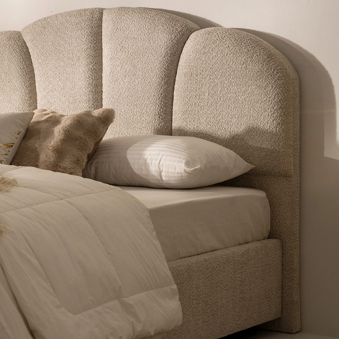 jesse upholstered bed with fully upholstered headboard and modern design