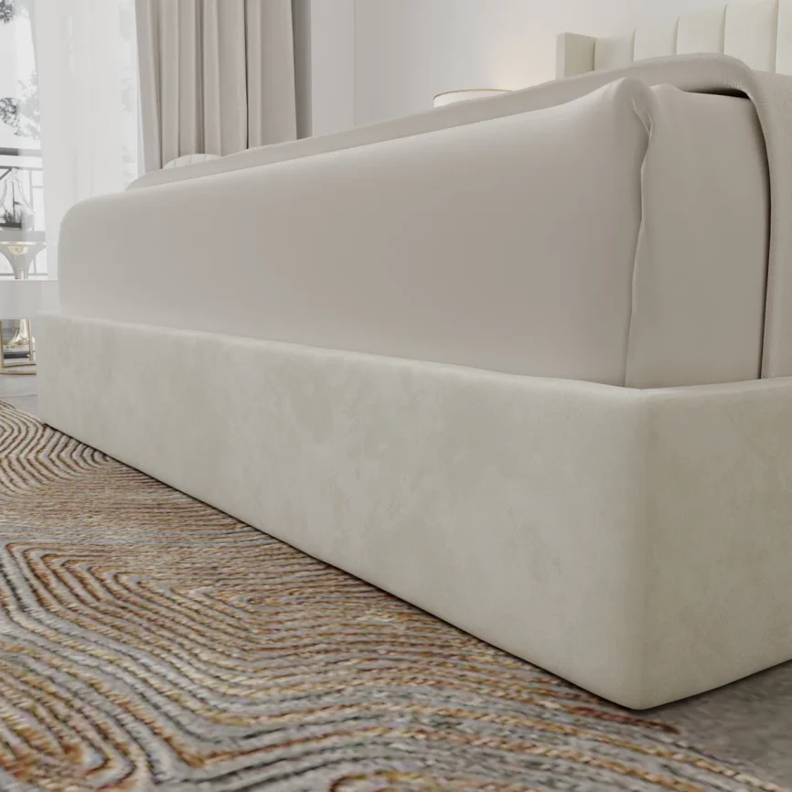 krissandra velvet tufted king bed with hydraulic storage