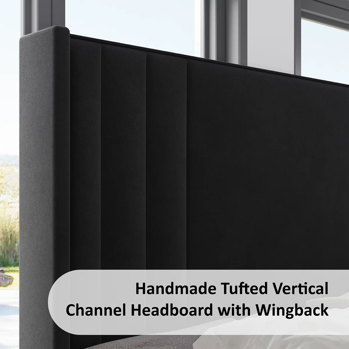 liora velvet tufted queen platform bed