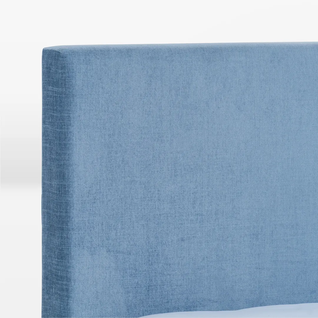 megda modern upholstered single bed blue with solid wood frame