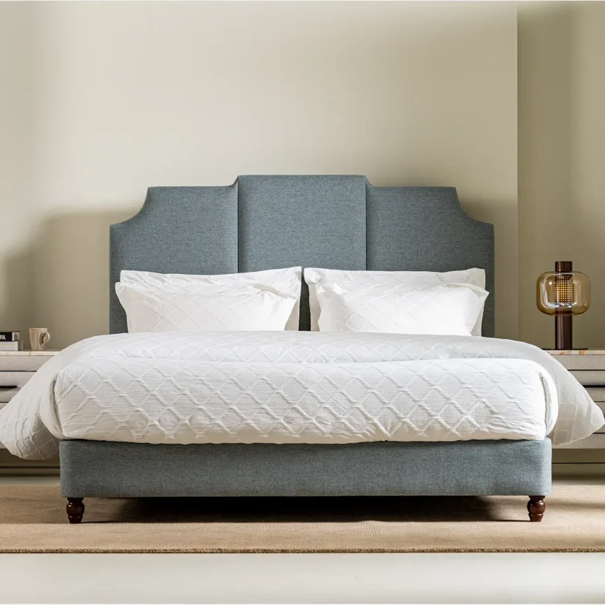 mitton classic tufted upholstered single bed linen with solid wood frame