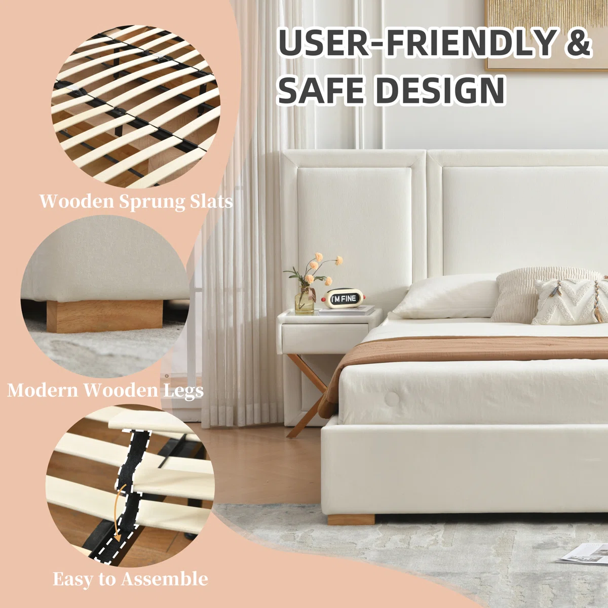 monarch king velvet storage bed with nightstands