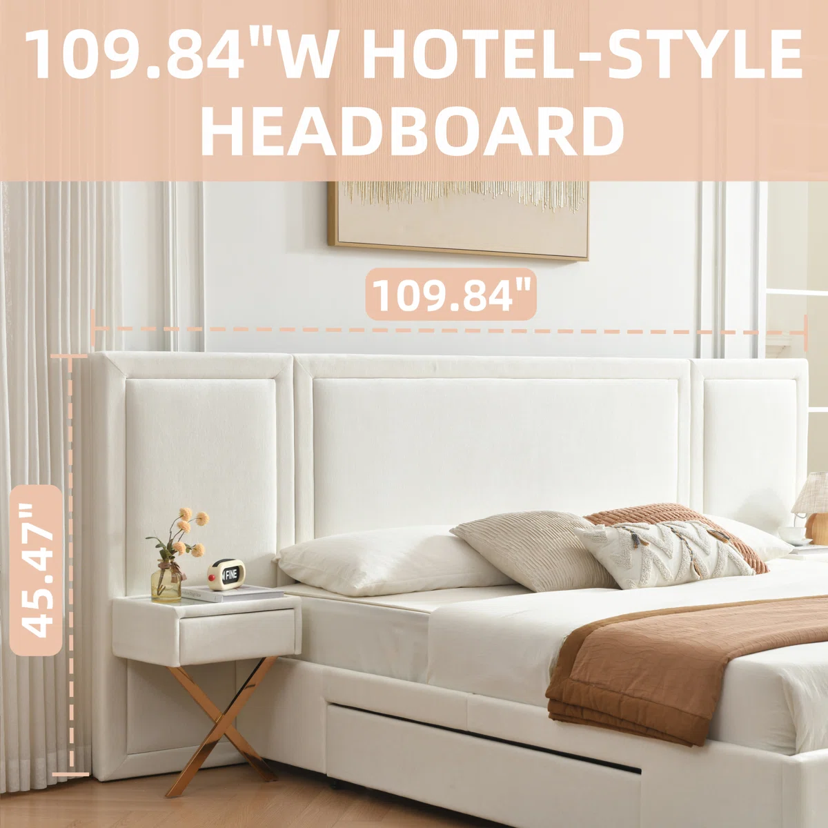 monarch king velvet storage bed with nightstands