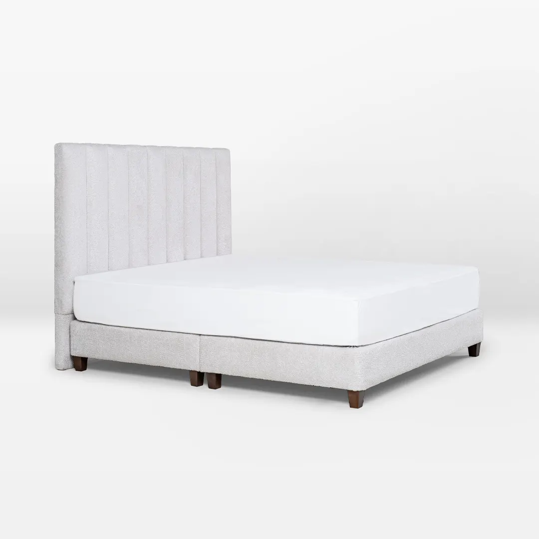 orion chanel tufted upholstered single bed oyster with solid wood frame