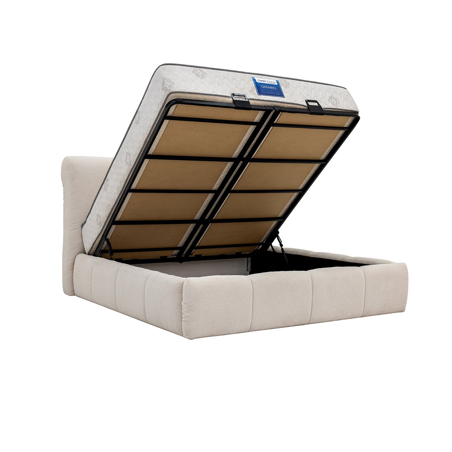 oscar hydraulic upholstered bed with hidden storage base