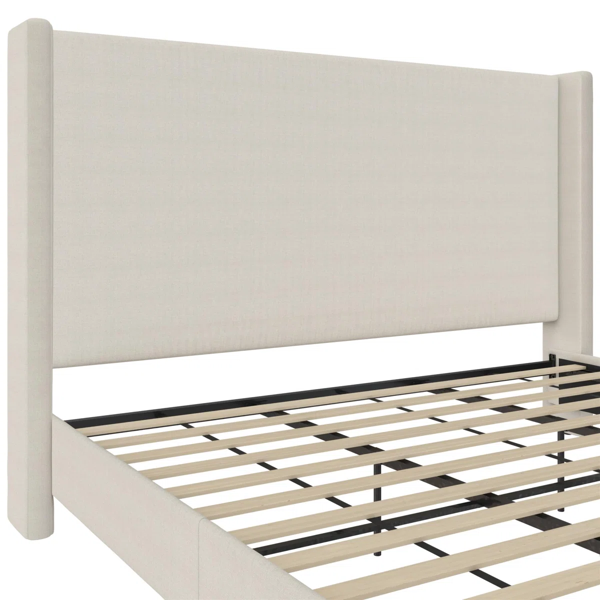 seraphina king wingback upholstered bed neutral canvas