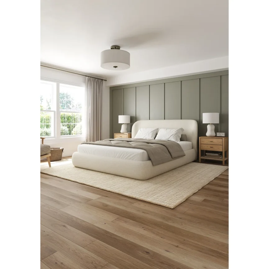 serena wingback upholstered king platform bed with rounded corners