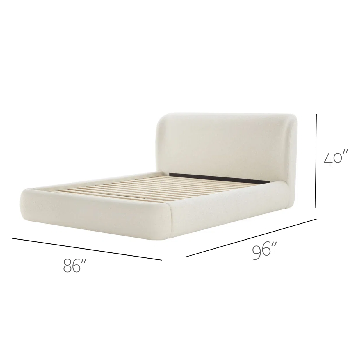 serena wingback upholstered king platform bed with rounded corners