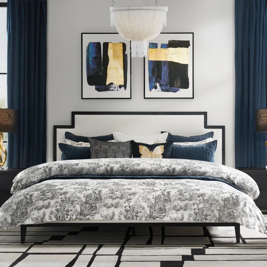 tenley modern upholstered bed in oyster linen