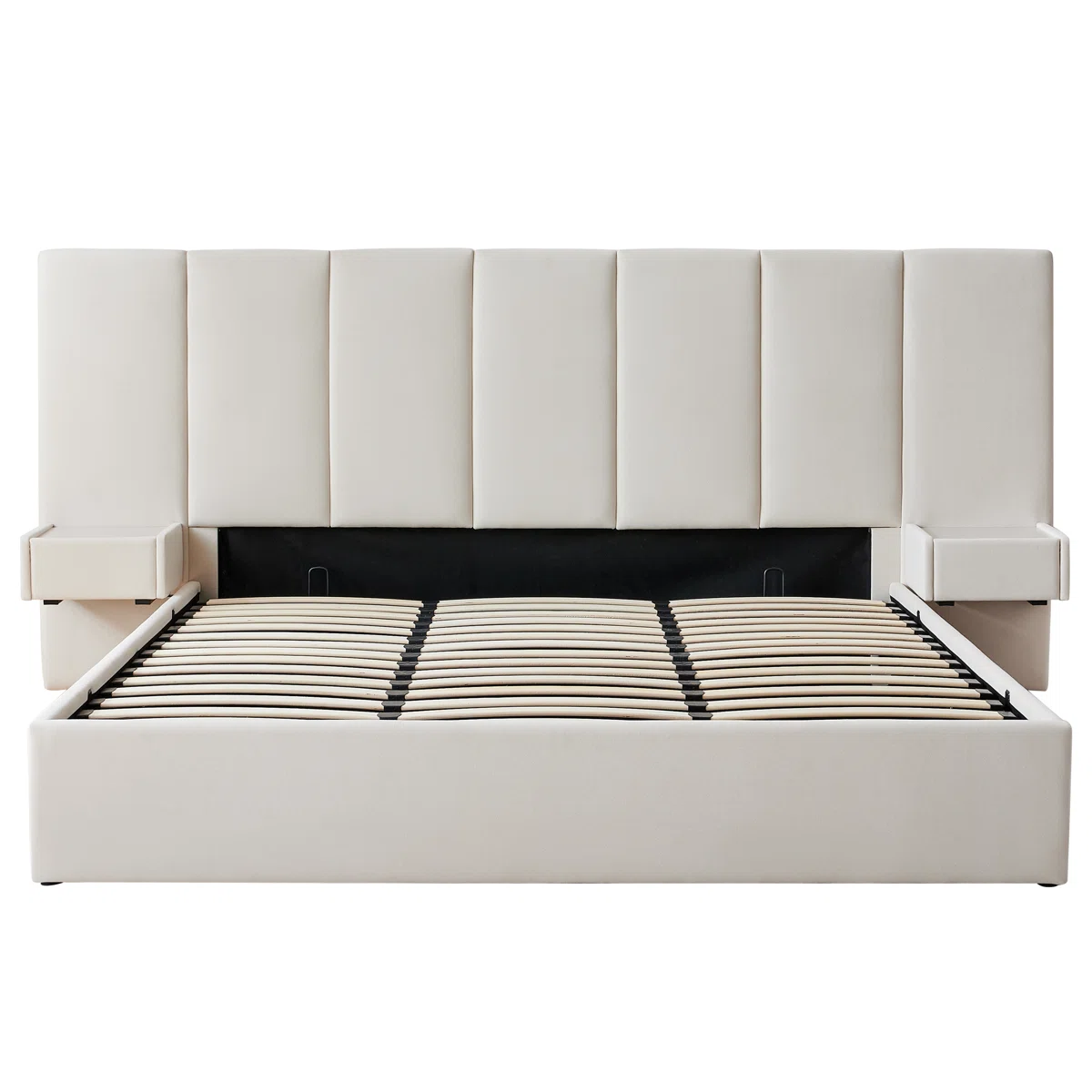 velora king velvet storage bed with nightstands