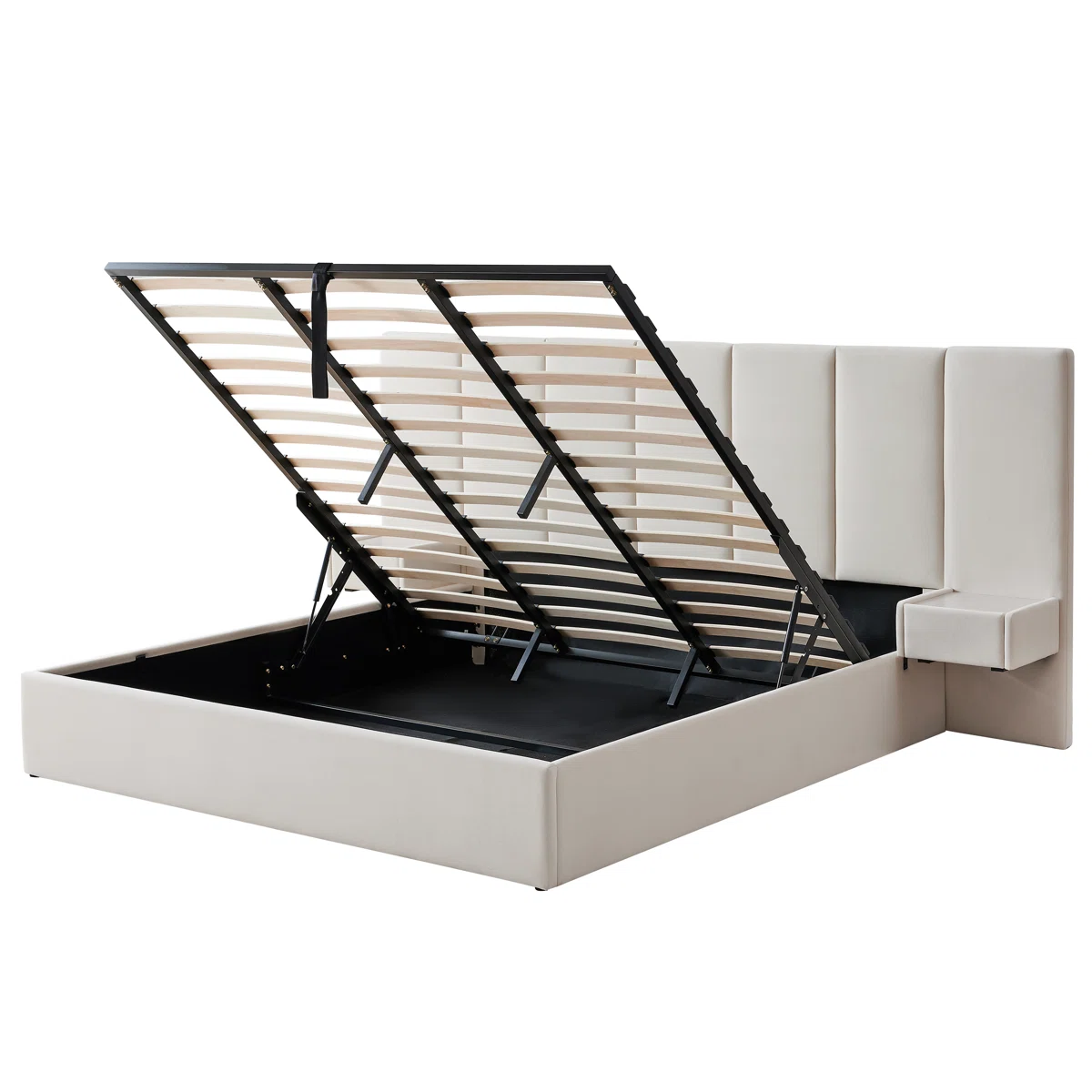 velora king velvet storage bed with nightstands