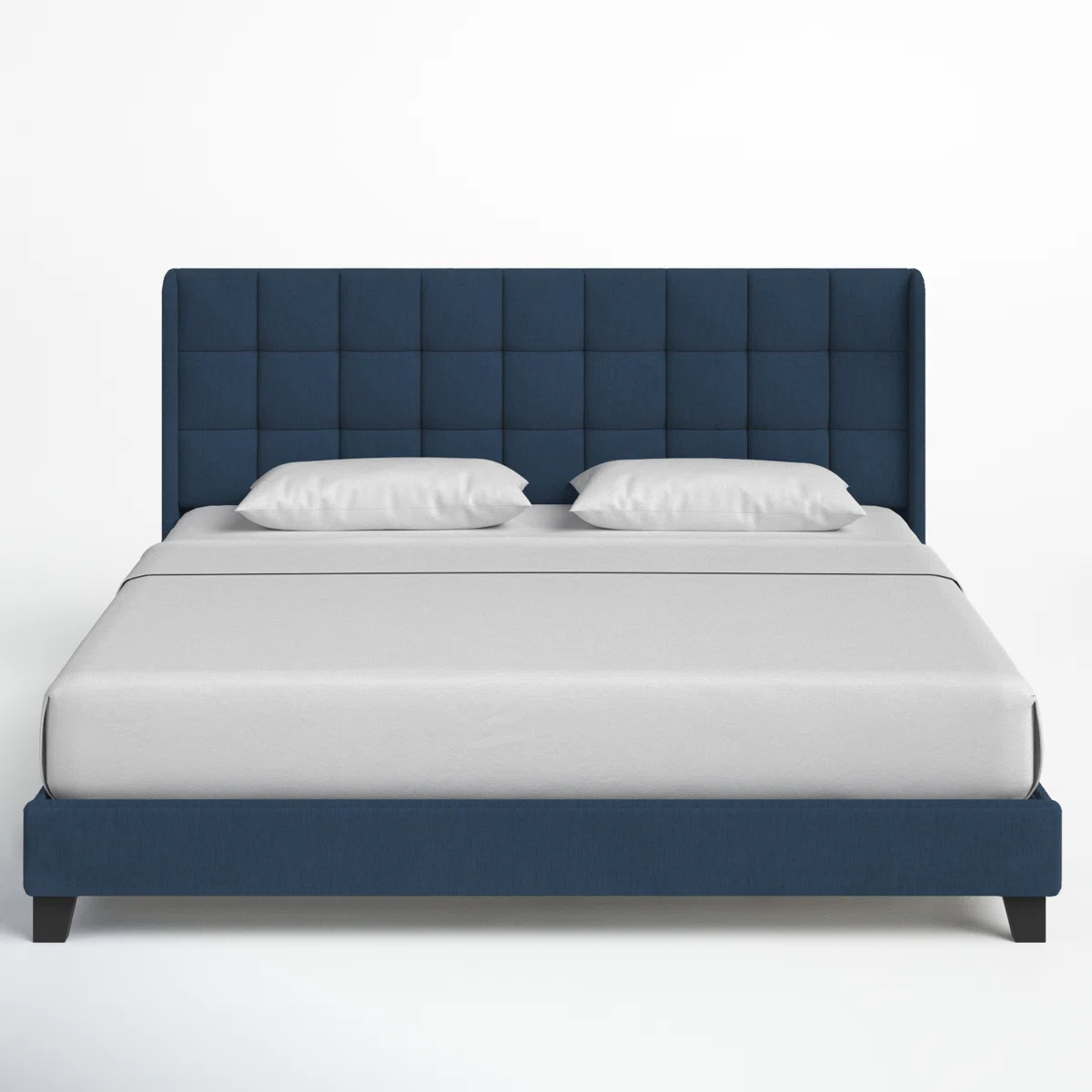 vienna linen wingback queen platform bed