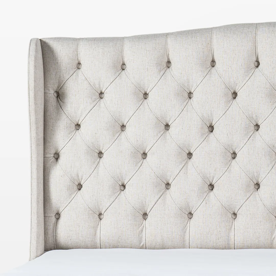 ripley button tufted upholstered single bed cream with solid wood frame