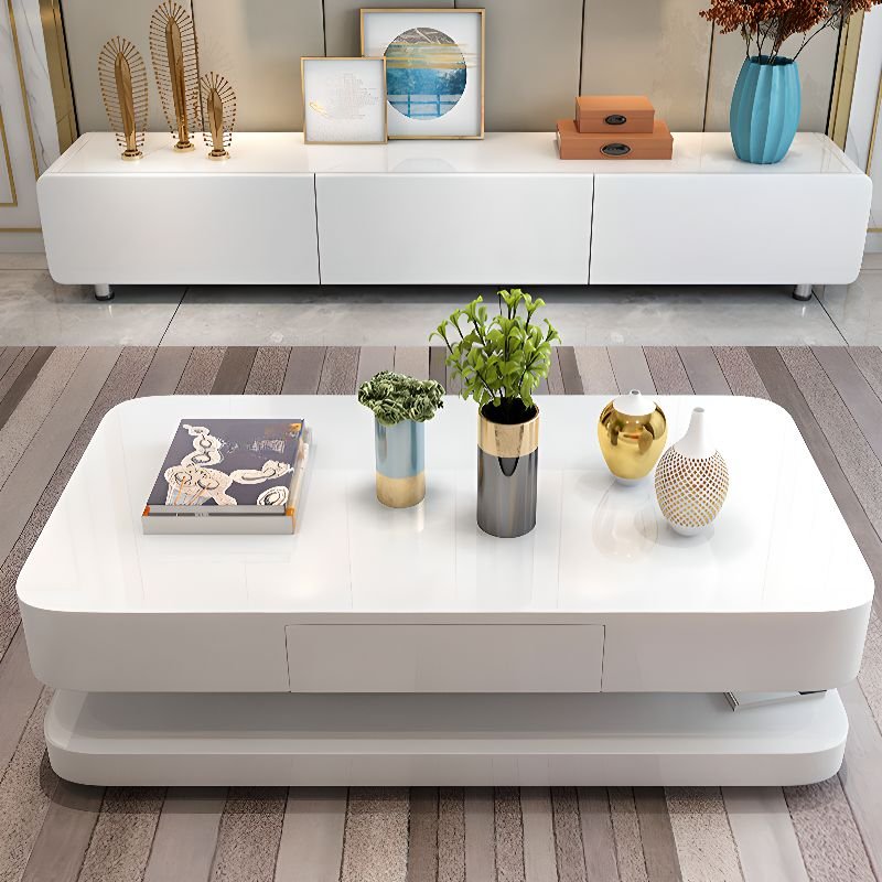 astra rectangular glass coffee table with block base