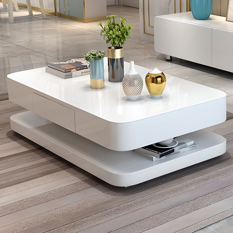 astra rectangular glass coffee table with block base