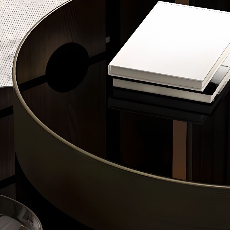 aero round black tempered glass coffee table