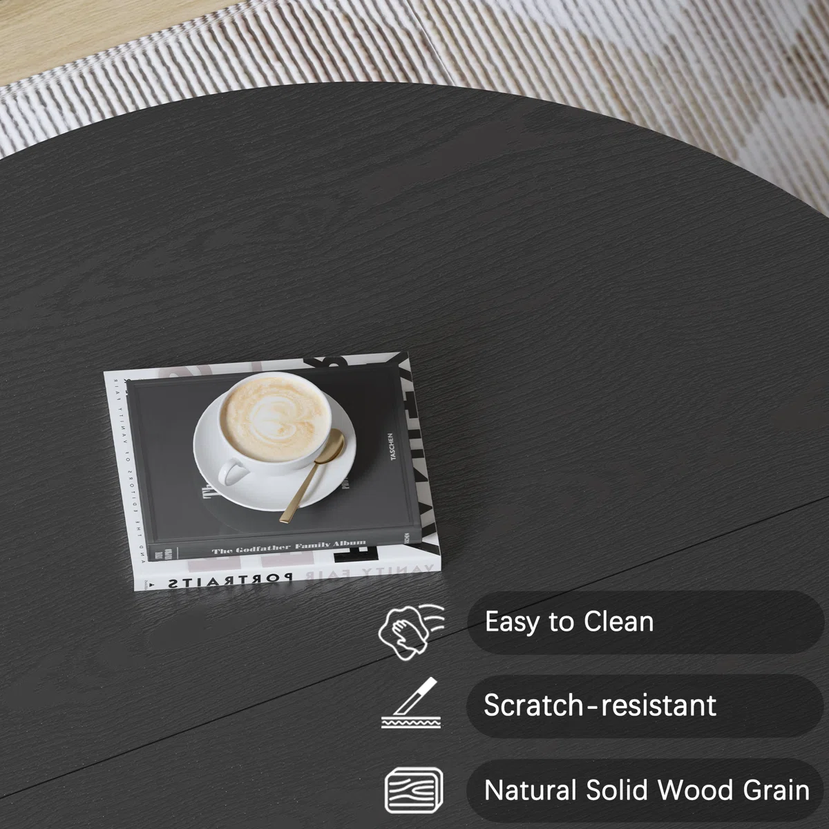 aurelia round coffee table with slatted design and storage compartments