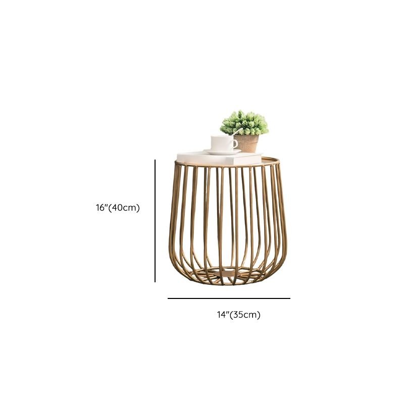 circular metal frame accent table black finish