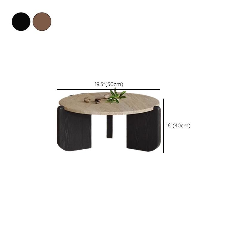 elora modern farmhouse round coffee table with slate top
