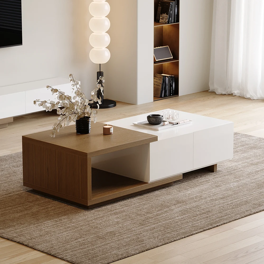 flexora coffee table extendable design walnut finish