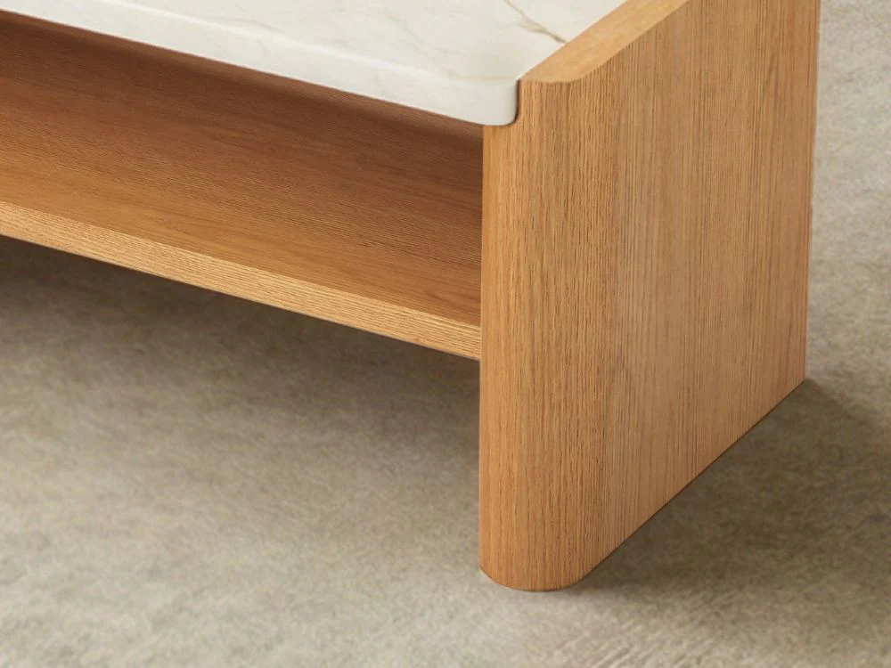 hank marble and oak coffee table modern design