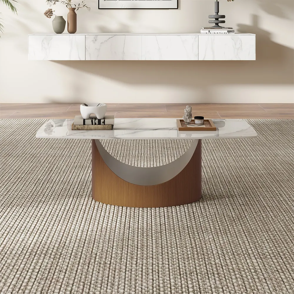 hobart 128 cm sintered stone glossy coffee table