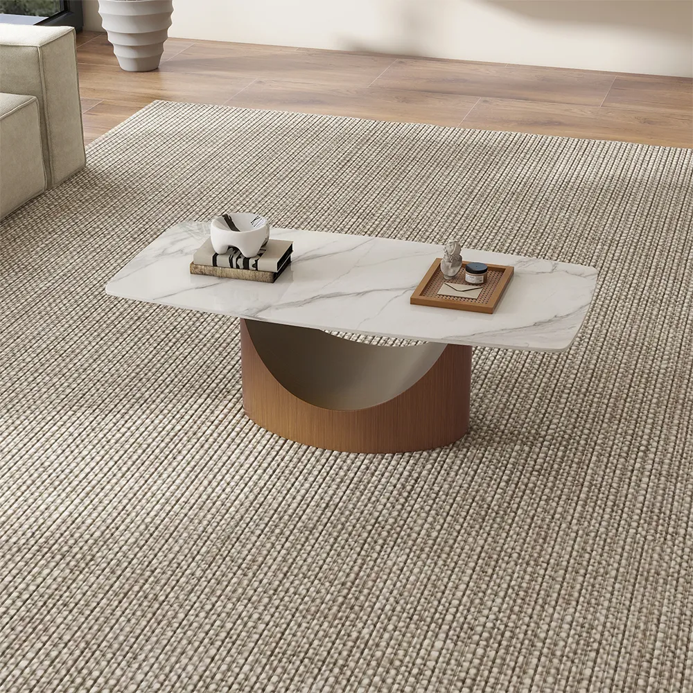 hobart 128 cm sintered stone glossy coffee table