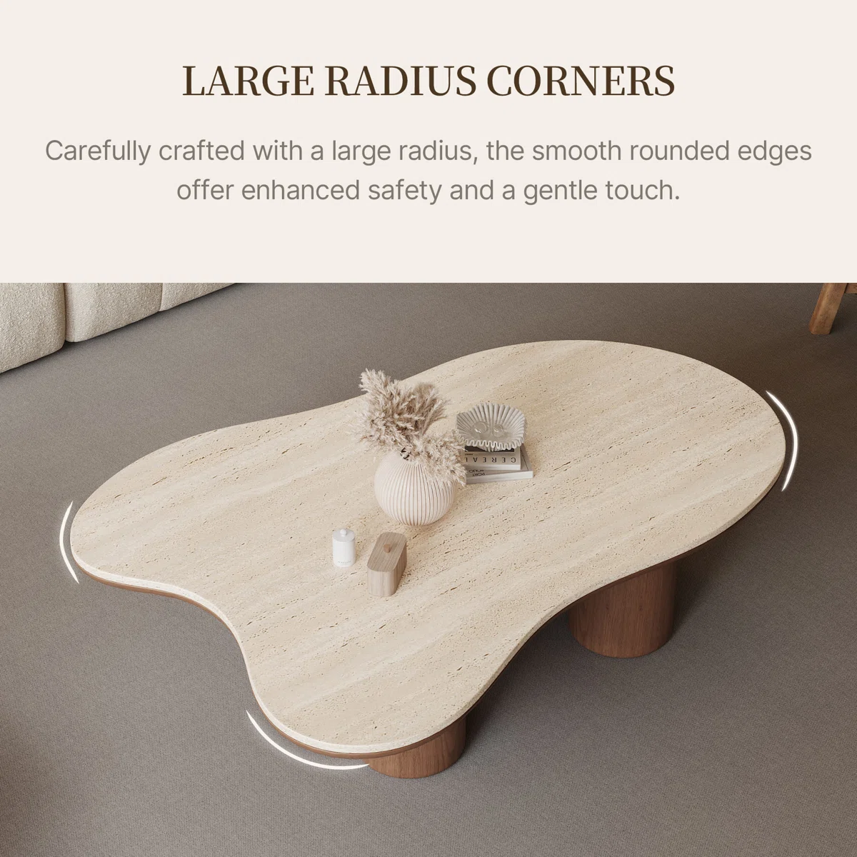 masiyah modern cloud coffee table with gray stone top