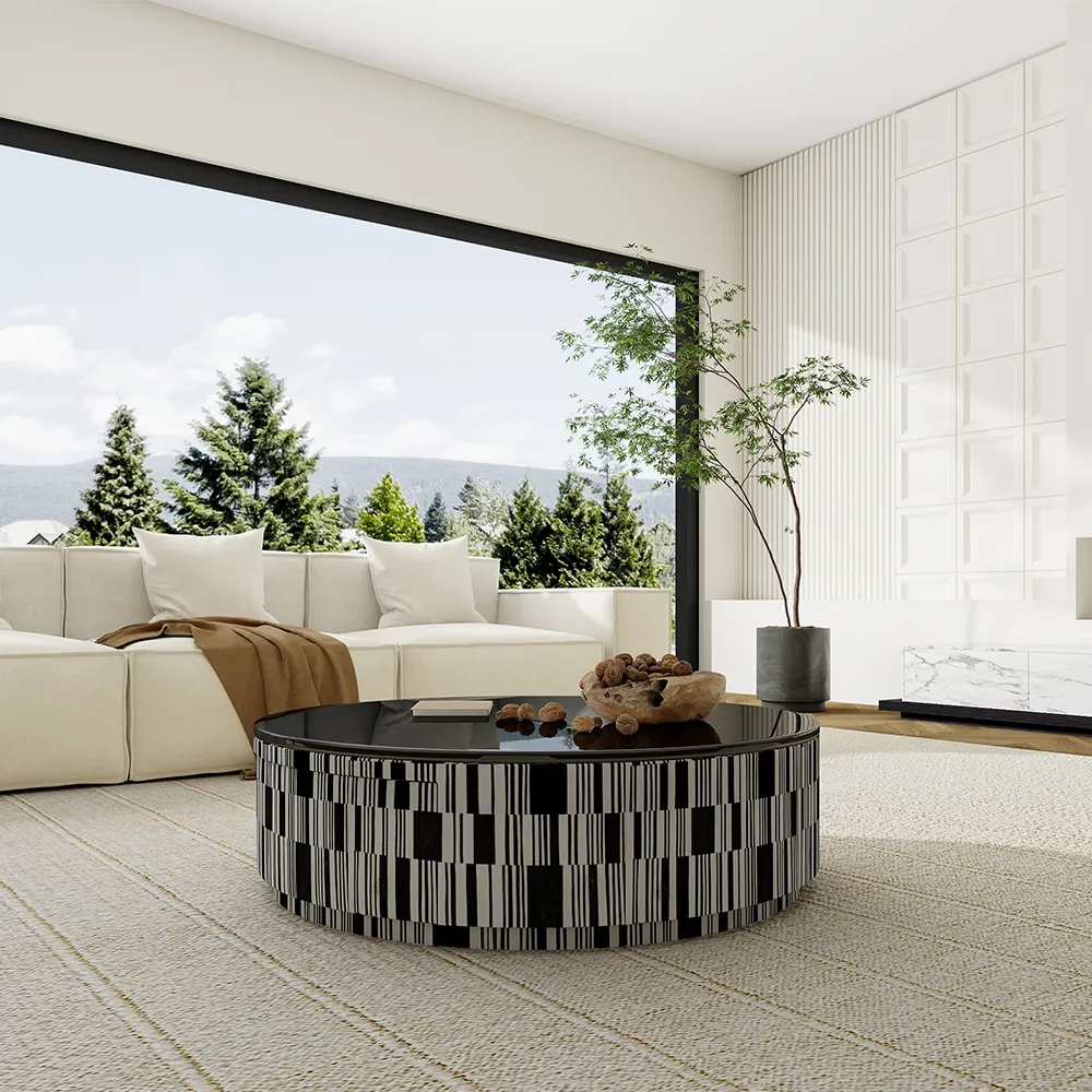 modern black coffee table with drawer